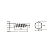 Vis bois tirefond DIN571 inox A2 6 x 40 photo du produit image_2 S