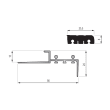 Nez de marche aluminium et insert PVC noir 10 mm 2.5 m photo du produit image_1 S
