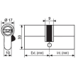 Cylindre ISR6 30 x 30 mm laiton nickelé 5 clés varié photo du produit image_3 S