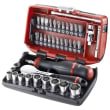 Coffret douille 1/4" avec cliquet photo du produit