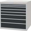 Armoire tiroirs H1019xl1005xP736mm gris clair/anth 8 tiroirs photo du produit image_1 S