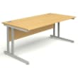Bureau avec piétement métal en L 1600 x 800 x 730 mm - Hêtre photo du produit