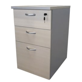Caisson 2 tiroirs + 1 DS 440 x 600 x 730 mm - Hêtre / Gris photo du produit