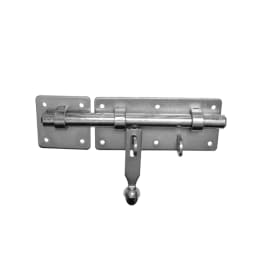 Verrou d'écurie Ø 18 x 160 mm + gâche zingué blanc photo du produit