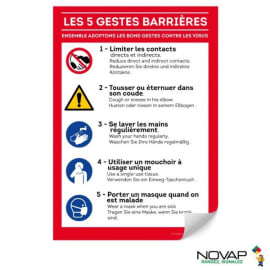 Panneaux "les 5 gestes barrière" photo du produit