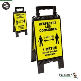 Chevalet modulable noir Respectez les consignes de sécurité photo du produit