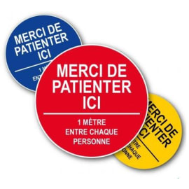 Disque bleu "Merci de patienter ici " photo du produit