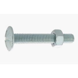 Boulon poêlier tête ronde large - Acier zingué photo du produit