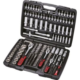 Coffret de douilles 1/4'' + 3/8'' + 1/2'' 179 pièces photo du produit