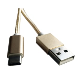 Chargeur smartphone USB-C 3m doré photo du produit