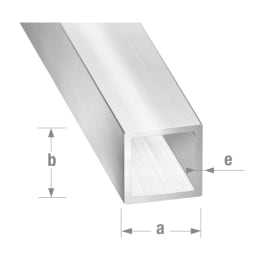 Tube carré 40 x 40 x 1 mm - Alu anodisé brillant photo du produit