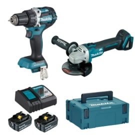 Perceuse visseuse DDF484RGJ + Meuleuse DGA504Z + 2 batteries photo du produit