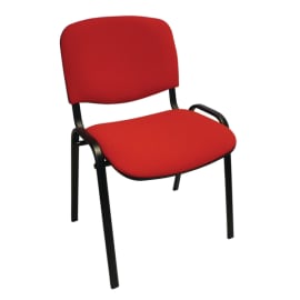 Chaise visiteur en tissu - Rouge photo du produit