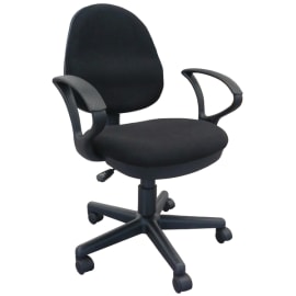 Chaise de bureau réglable à roulettes dactylo - Noir photo du produit