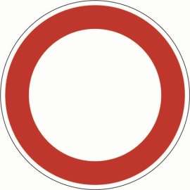 Panneau de signalisation VZ 250 Accès int. p. véh. de tous types D. 600&nbsp;mmx2&nbsp;mm photo du produit