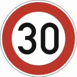 Panneau de signalisation VZ 274-30 Vitesse maximale 30 km/h D. 600&nbsp;mmx2&nbsp;mm photo du produit