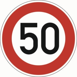 Panneau de signalisation VZ 274-50 Vitesse maximale 50 km/h D. 600&nbsp;mmx2&nbsp;mm photo du produit