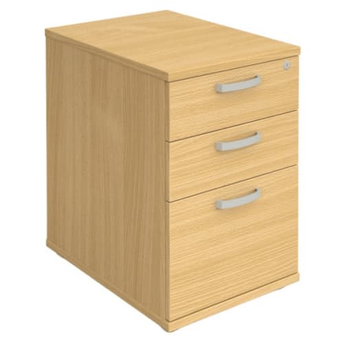 Caisson fixe 2 tiroirs + 1 DS 430 x 600 x 730 mm - Hêtre photo du produit image_1 L