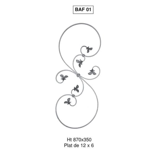 Barreau fantaisie 01 plat 12 x 6 hauteur 870 photo du produit image_1 L