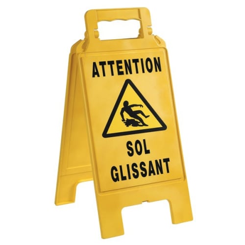 Chevalet signalisation jaune attention sol glissant photo du produit image_1 L