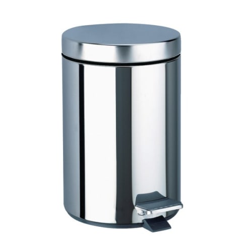 Poubelle ronde à pédale inox poli brillant Ø 170 3L. photo du produit image_1 L