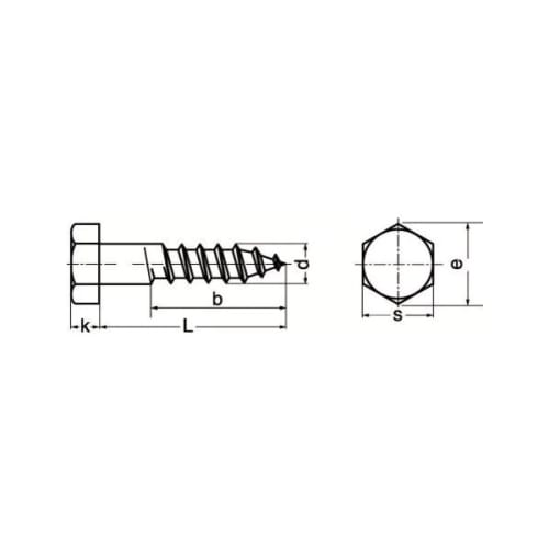 Vis bois tirefond DIN571 inox A2 6 x 40 photo du produit image_2 L