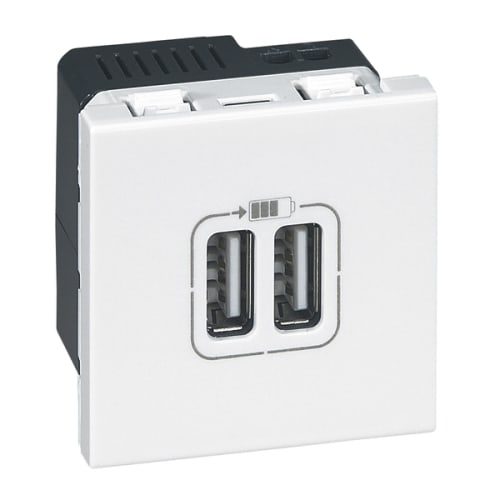 Double prise U.S.B MOSAIC blanc photo du produit image_1 L