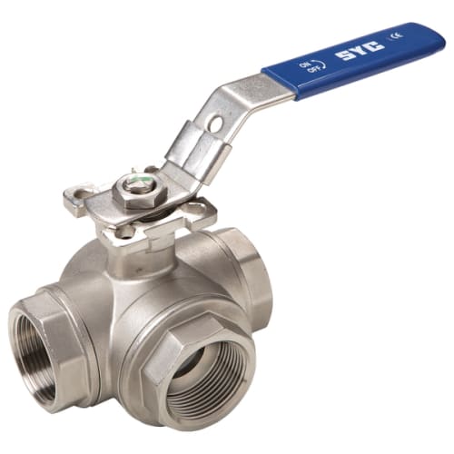 Vanne à sphère 1/4" 3 voies en T /316L photo du produit image_1 L