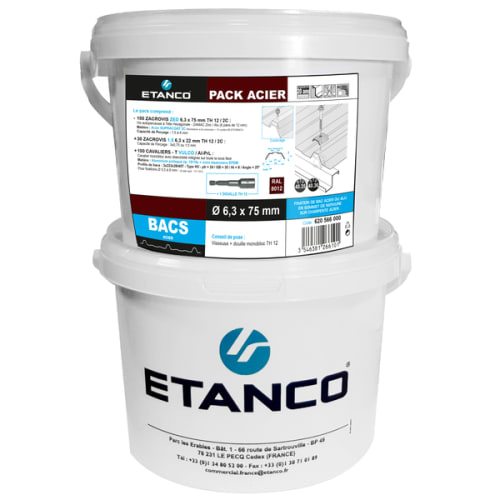Pack fixation 3 x 339 x 39/45T mm / Métal / Ardoise photo du produit image_1 L