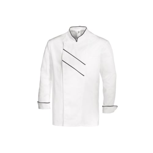 Veste cuisinier bicolore manches longues blanc/noir T38 photo du produit image_1 L