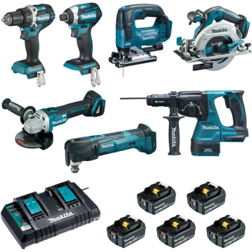 Pack 7 DDF484+DTD154+DGA506+DHS680+DHR243+DTM51+DJV182 18V5A photo du produit image_1 L