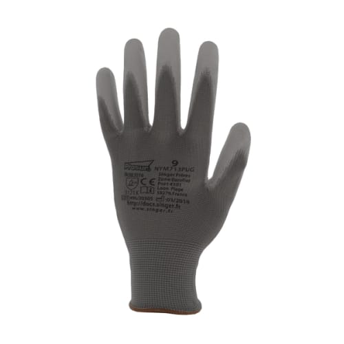 Gants nylon enduit PU gris T7 photo du produit image_3 L