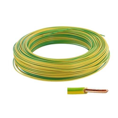 Fil âme rigide HO7 VU 2.5mm² vert/jaune photo du produit image_1 L