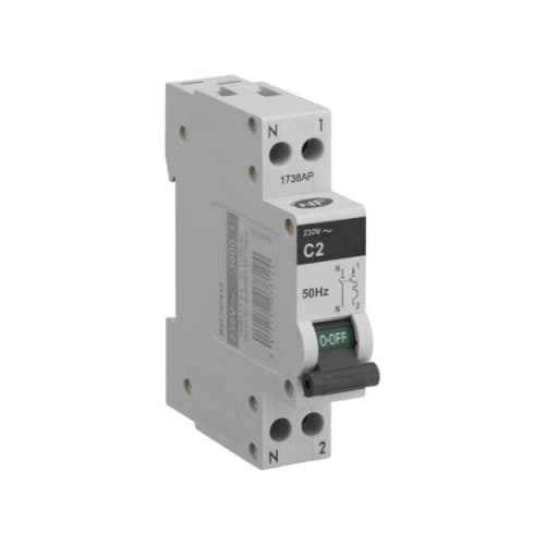 Disjoncteur 1 module phase + neutre 2A photo du produit image_1 L