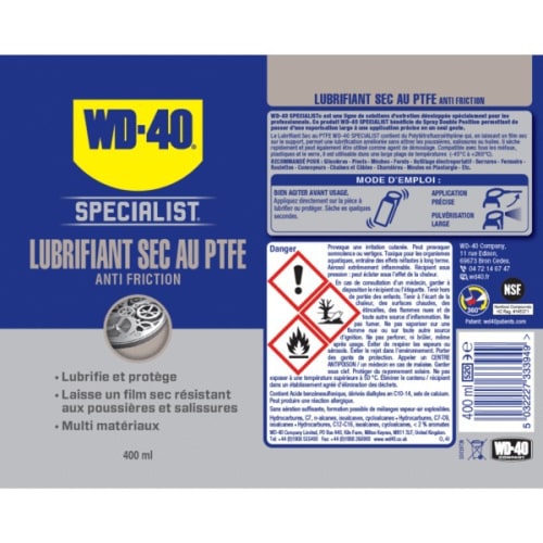 Lubrifiant sec au PTFE WD-40 SPECIALIST photo du produit image_2 L