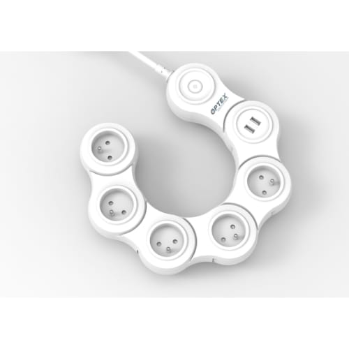 Bloc 5 prises articulées + 2 ports USB + interrupteur photo du produit image_1 L