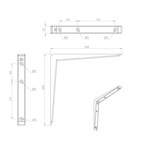 Console carre acier blanc 250x250 photo du produit image_1 L