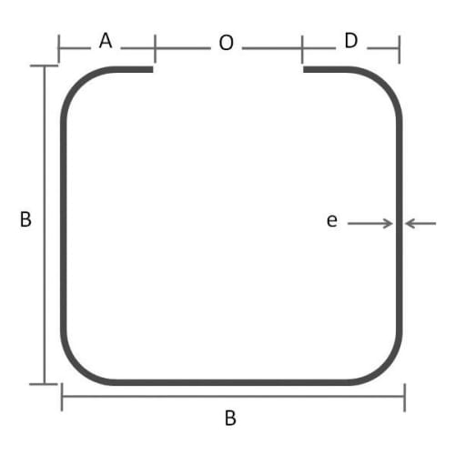 Tube carré PAF S235 JR 8 x 20 x 20 x 2 / Ouv : 4 photo du produit image_1 L