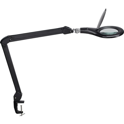 Éclairage loupe LED lentille verre 127 (5") pince table noir photo du produit image_1 L