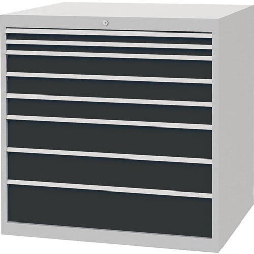 Armoire tiroirs H1019xl1005xP736mm gris clair/anth 8 tiroirs photo du produit image_1 L