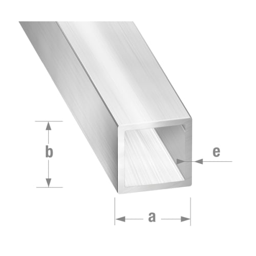 Tube carré 40 x 40 x 1 mm - Alu anodisé brillant photo du produit image_1 L