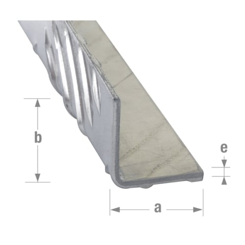 Cornière égale à damiers 20 x 20 x 2 mm - Aluminium brut photo du produit image_1 L