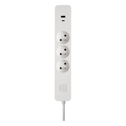 Bloc 3 prises 2P+T 16A 2 USB A+C 1.49M blanc photo du produit image_1 L