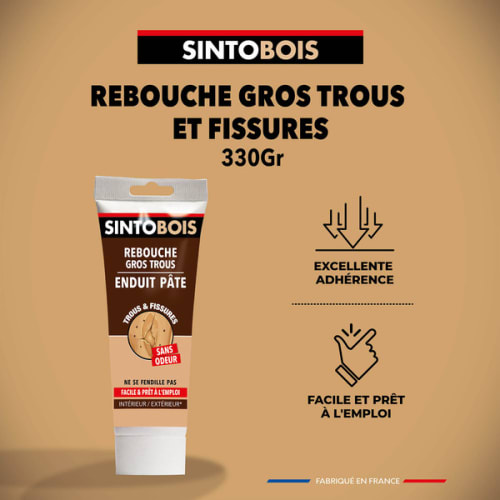 Enduit de rebouchage bois gros trous & fissures - Bois clair photo du produit image_3 L