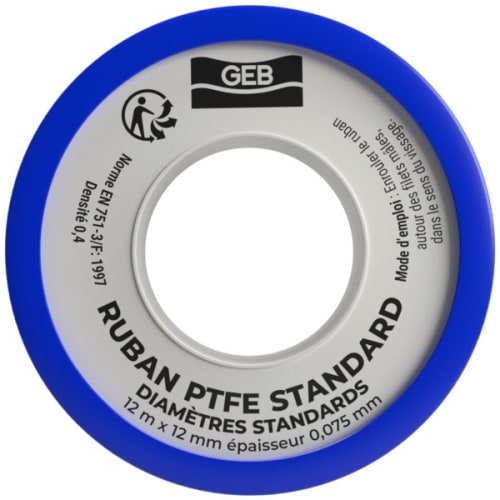 Ruban PTFE standard 12 mm x 12 m x 0.075 mm photo du produit image_1 L