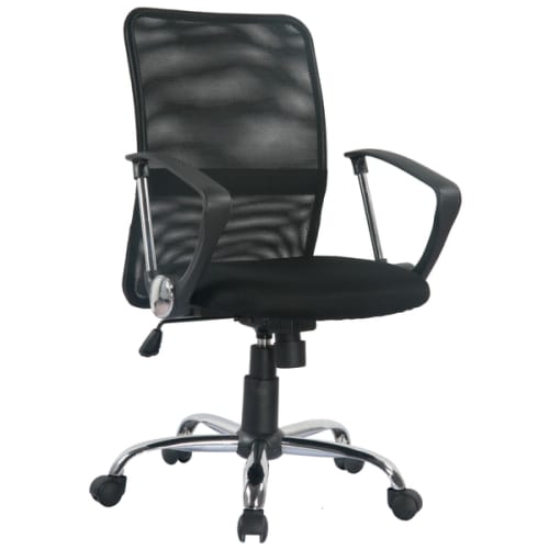 Fauteuil de bureau avec dossier filet - Noir photo du produit image_1 L