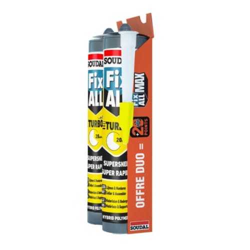 Duo Pack Colle-mastic MS Polymères FIX ALL TURBO Blanc photo du produit image_1 L