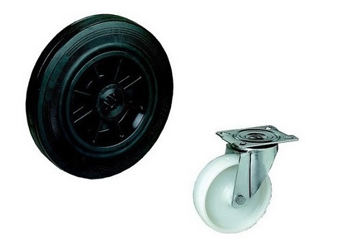Roue et roulette bandage caoutchouc noir