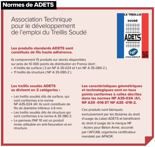 Exemples d'utilisations du treillis soudé