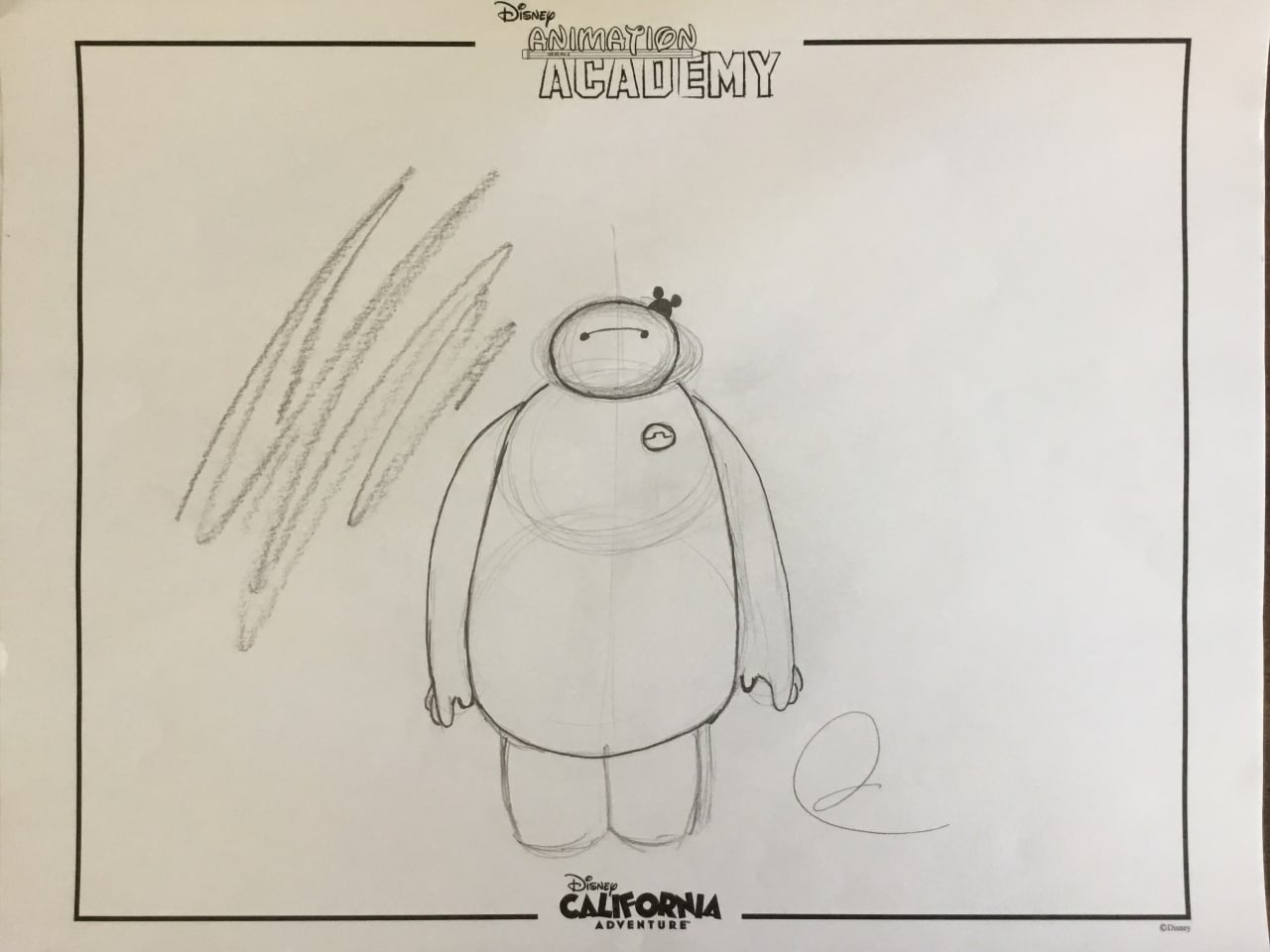 rough sketch of Baymax from Disneyland